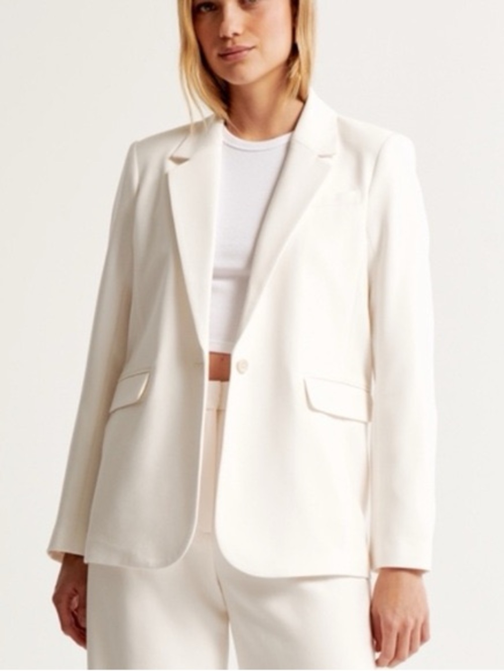 NWT Abercrombie White Women's Tailored Blazer Size S